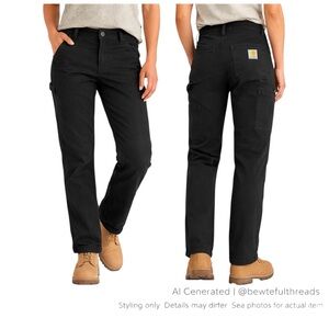 Carhartt Rugged Flex Double Front Utility Work Pants Navy Relaxed Fit 6 Short